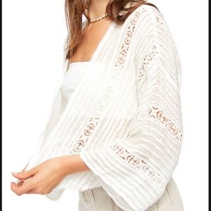Free People Willow Lace Kimono Jacket Cardigan Top